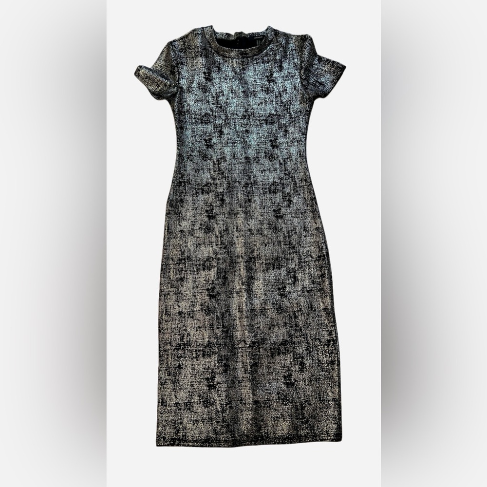 Forever 21 Black and silver Textured Midi Dress
